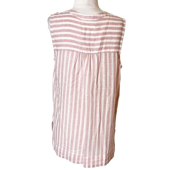 Rails Morgan Rose Stripe Linen shirt sz M - Picture 2 of 7